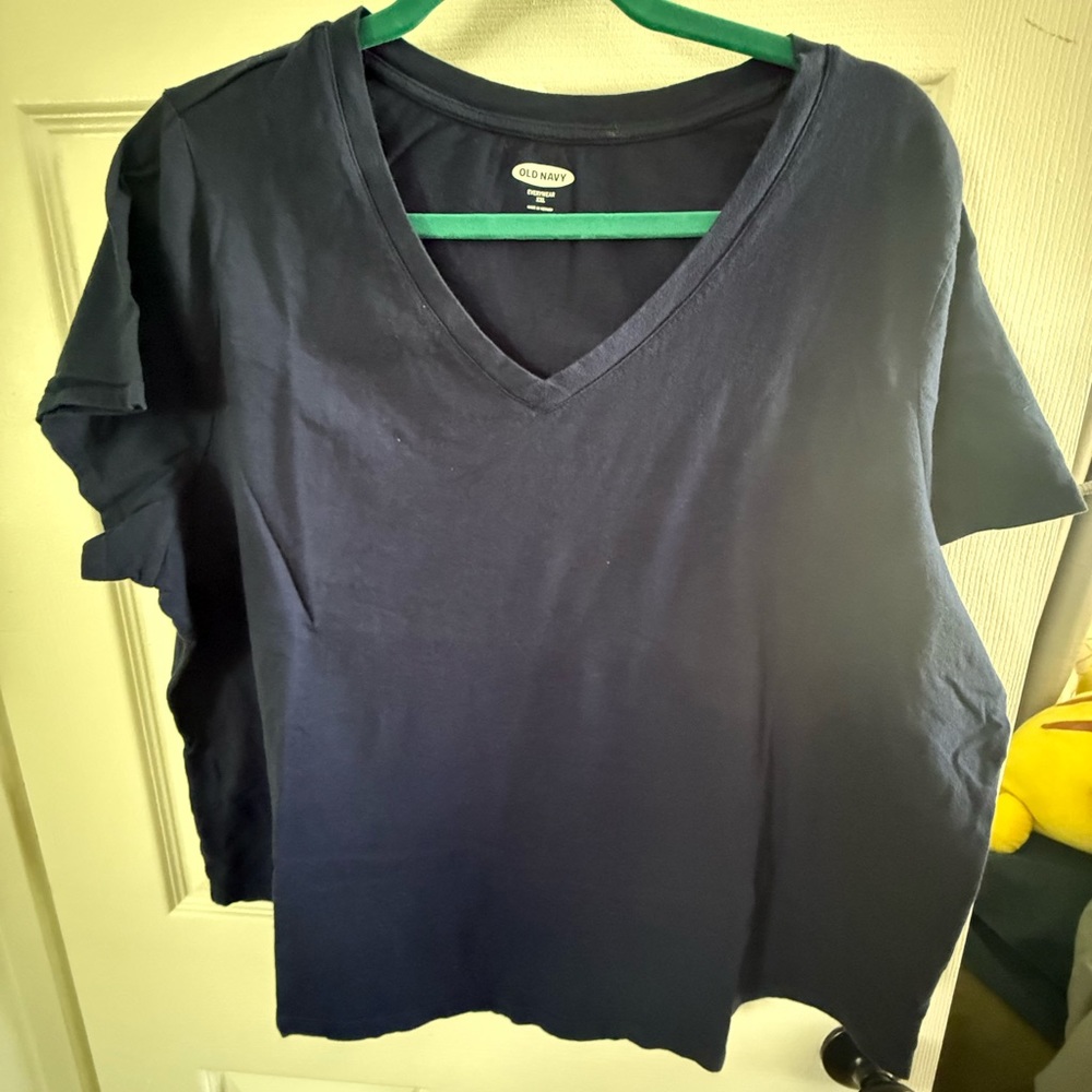 Old Navy Women's Navy Blue V-Neck Top